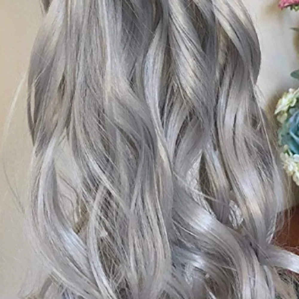 ⭐️20” SILVER GRAY CURLY One Piece CLIP INS *NWT*